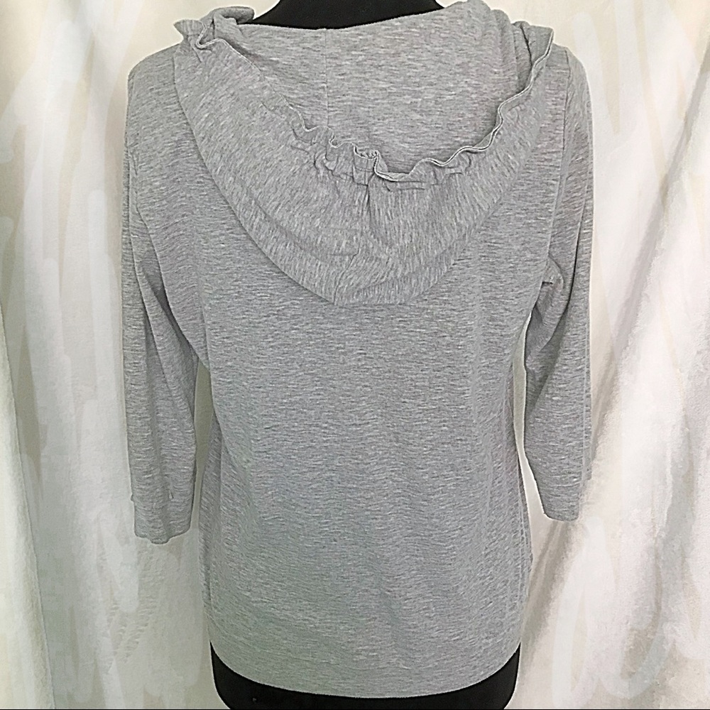 Delias Gray Crop Hoodie Sweatshirt Size XL - Picture 3 of 7